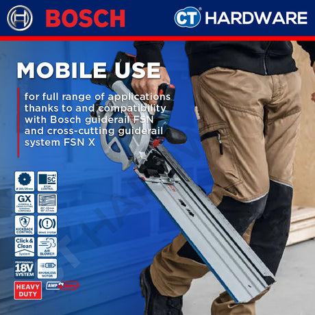 Bosch PRO GKS 18V-57-2 GX Cordless Circular Saw 18V 06016C10K0 (Body Only | 1-Battery | 2-Battery)