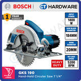 Bosch GKS 190 Professional Hand-Held Circular Saw 1400W 7” 184mm [06016230L9 | GKS190]