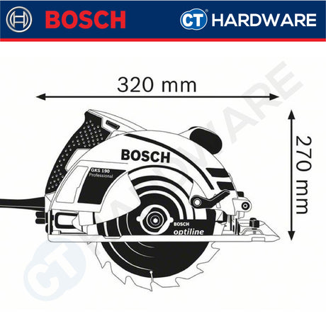 Bosch GKS 190 Professional Hand-Held Circular Saw 1400W 7” 184mm [06016230L9 | GKS190]