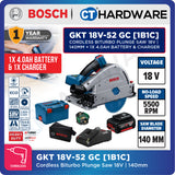Bosch GKT 18V-52 GC SOLO Cordless BITURBO Plunge Saw 18V, 140mm without Battery & Charger, GKT18V52GCSOLO
