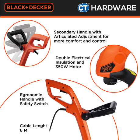 Black & Decker GL350L String Trimmer / Grass Trimmer 350W 23cm