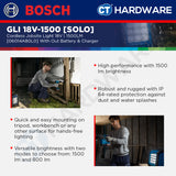 Bosch PRO GLI 18V-1500 Cordless Jobsite Light 18V 06014A80L0 (Body Only | 1-Battery | 2-Battery)