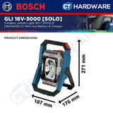 Bosch PRO GLI 18V-3000 Cordless Jobsite Light 18V 06014A81L0 (Body Only | 1-Battery | 2-Battery)