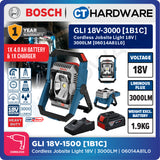 Bosch PRO GLI 18V-3000 Cordless Jobsite Light 18V 06014A81L0 (Body Only | 1-Battery | 2-Battery)