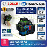 Bosch GLL 100-33 CG Green Line Laser 1H+2V Up To 30M-100M GLL10033CG Line Laser