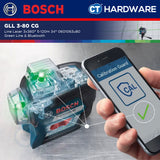 Bosch PRO GLL 3-80 CG Green Line Laser 3x360° 30m/120m With R7 Receiver [0601063U80]