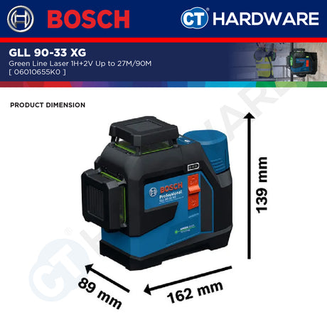 Bosch GLL 90-33 XG Green Line Laser 1H+2V Up To 27M-90M GLL9033XG Line Laser