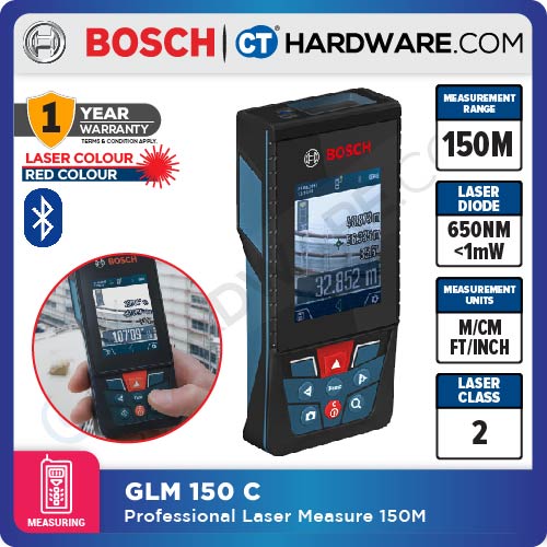 Bosch GLM 150 C Professional Digital Laser Rangefinder 150M with Bluetooth [0601072FK0 | GLM150C]