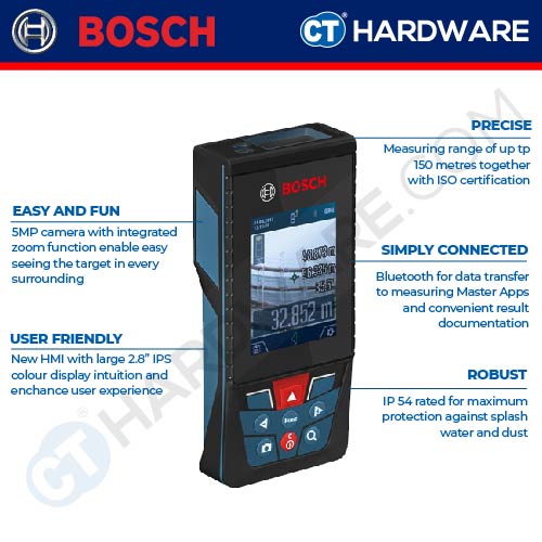 Bosch GLM 150 C Professional Digital Laser Rangefinder 150M with Bluetooth [0601072FK0 | GLM150C]