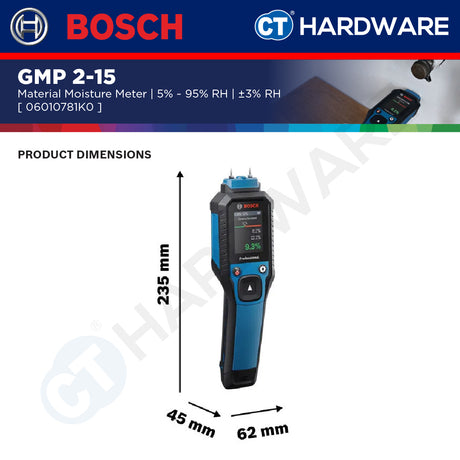 Bosch PRO GMP 2-15 Material Moisture Meter 06010781K0