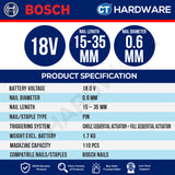 Bosch PRO GNH 18V-35 Cordless Wood Nailer 18V 0601482780 (Body Only | 1-Battery | 2-Battery)