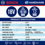 Bosch PRO GNH 18V-50-2 M Cordless Brushless Brad Nailer 18V 18ga Solo [0601482C80]