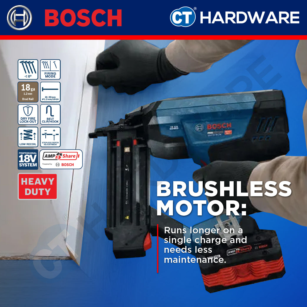 Bosch PRO GNH 18V-50-2 M Cordless Brushless Brad Nailer 18V 18ga Solo [0601482C80]