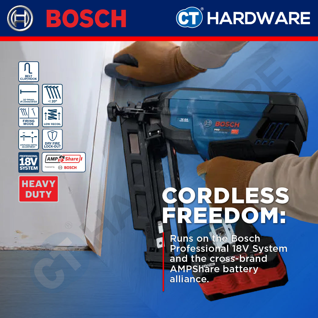 Bosch PRO GNH 18V-64-3 M Cordless Brushless Finish Nailer 18V 16ga Solo [0601482A00]