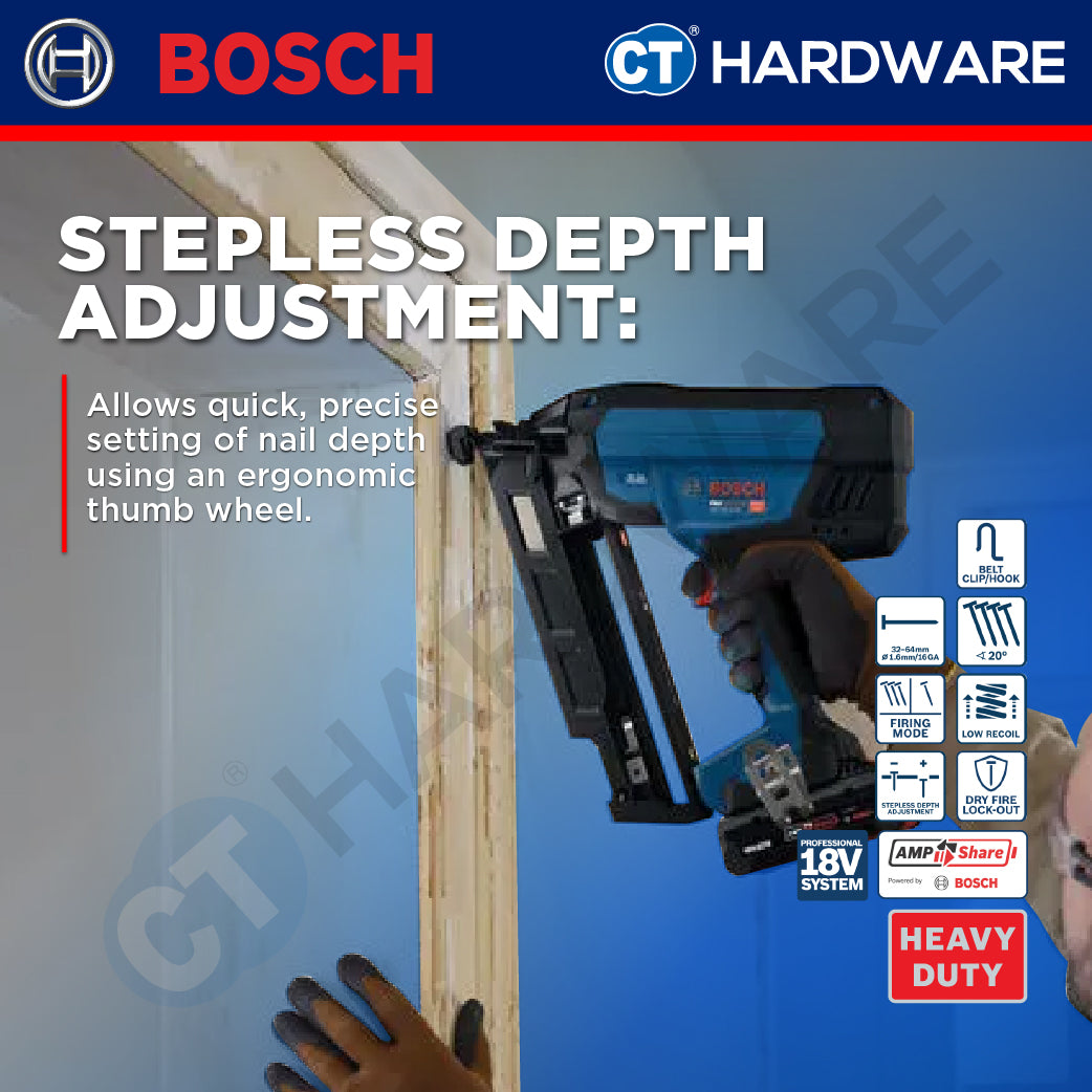 Bosch PRO GNH 18V-64-3 M Cordless Brushless Finish Nailer 18V 16ga Solo [0601482A00]