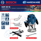 Bosch GOF 20-12 Corded Router 1/2" Come With Parallel Guide, Dust Extractor & Collet 12MM & 1/2" GOF2012