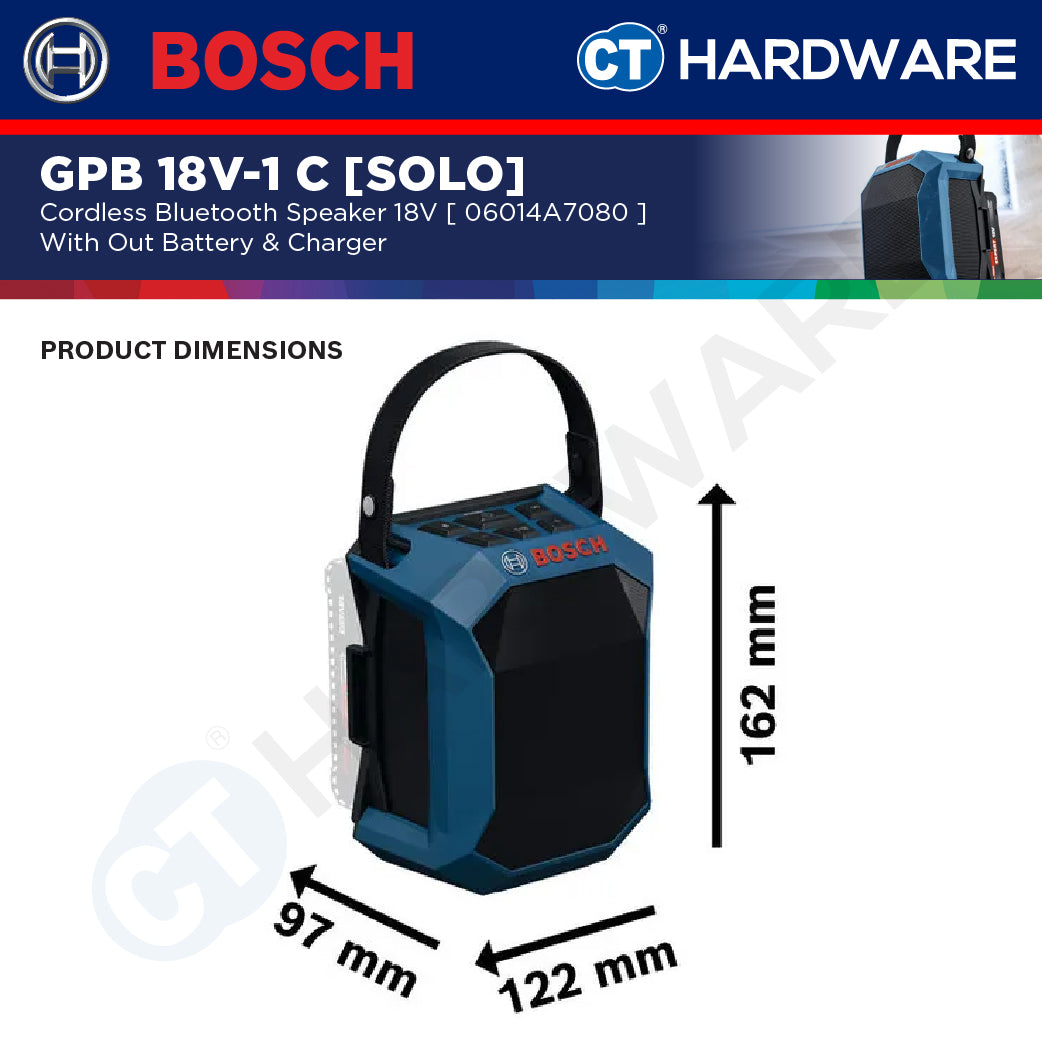 Bosch PRO GPB 18V-1 C Cordless Bluetooth Speaker 18V 06014A7080 (Body Only | 1-Battery)