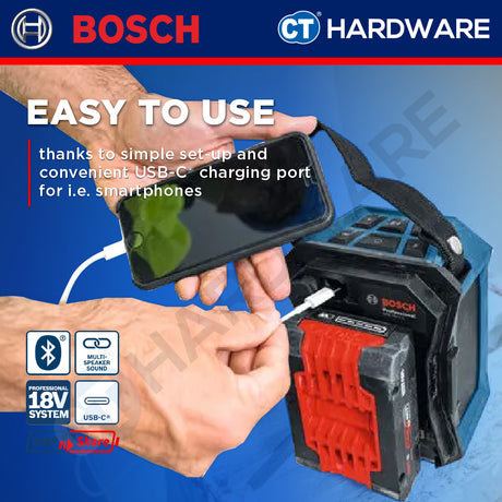 Bosch PRO GPB 18V-1 C Cordless Bluetooth Speaker 18V 06014A7080 (Body Only | 1-Battery)