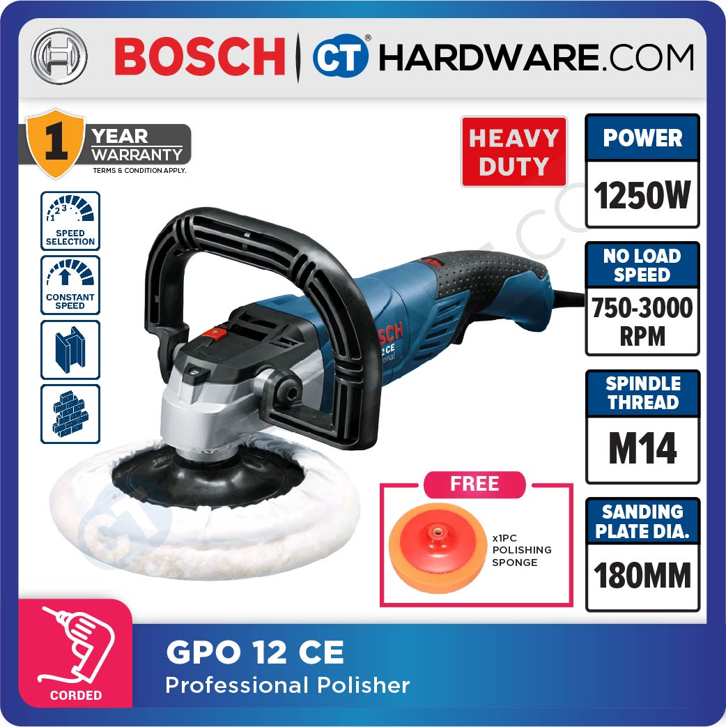 Bosch GPO 12 CE Professional Polisher 1250W 7" 180mm [06013890L0 | GPO12CE]