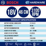 Bosch GRA18V246SOLO Cordless Lawnmower 18Vx2 | 46CM | 60L Without Battery & Charger [ SOLO UNIT ]