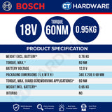 Bosch PRO GRC 12V-60 1/2 SN Cordless Ratchet Wrench 12V 06019N8580 (Body Only | 1-Battery)