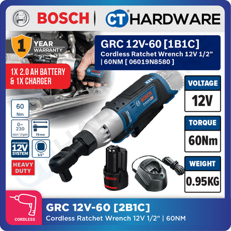 Bosch PRO GRC 12V-60 1/2 SN Cordless Ratchet Wrench 12V 06019N8580 (Body Only | 1-Battery)