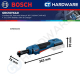 Bosch GRC18V60 Cordless Brushless Ratchet Wrench 18V | 60NM | M4-M12 Come with 2x 2.0Ah 18V Battery & Charger