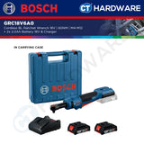Bosch GRC18V60 Cordless Brushless Ratchet Wrench 18V | 60NM | M4-M12 Come with 2x 2.0Ah 18V Battery & Charger