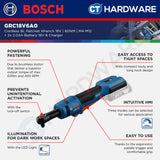 Bosch GRC18V60 Cordless Brushless Ratchet Wrench 18V | 60NM | M4-M12 Come with 2x 2.0Ah 18V Battery & Charger