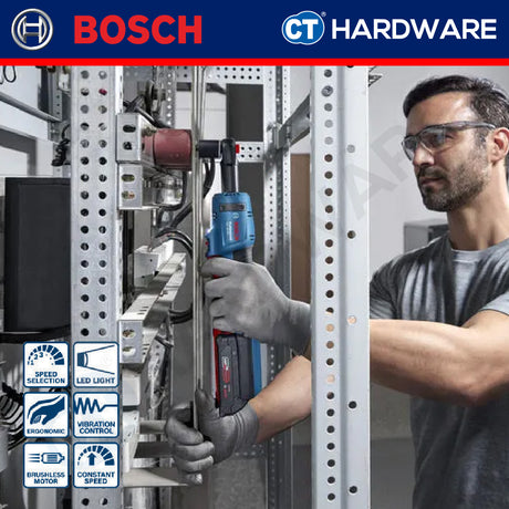 Bosch GRC18V60 Cordless Brushless Ratchet Wrench 18V | 60NM | M4-M12 Come with 2x 2.0Ah 18V Battery & Charger