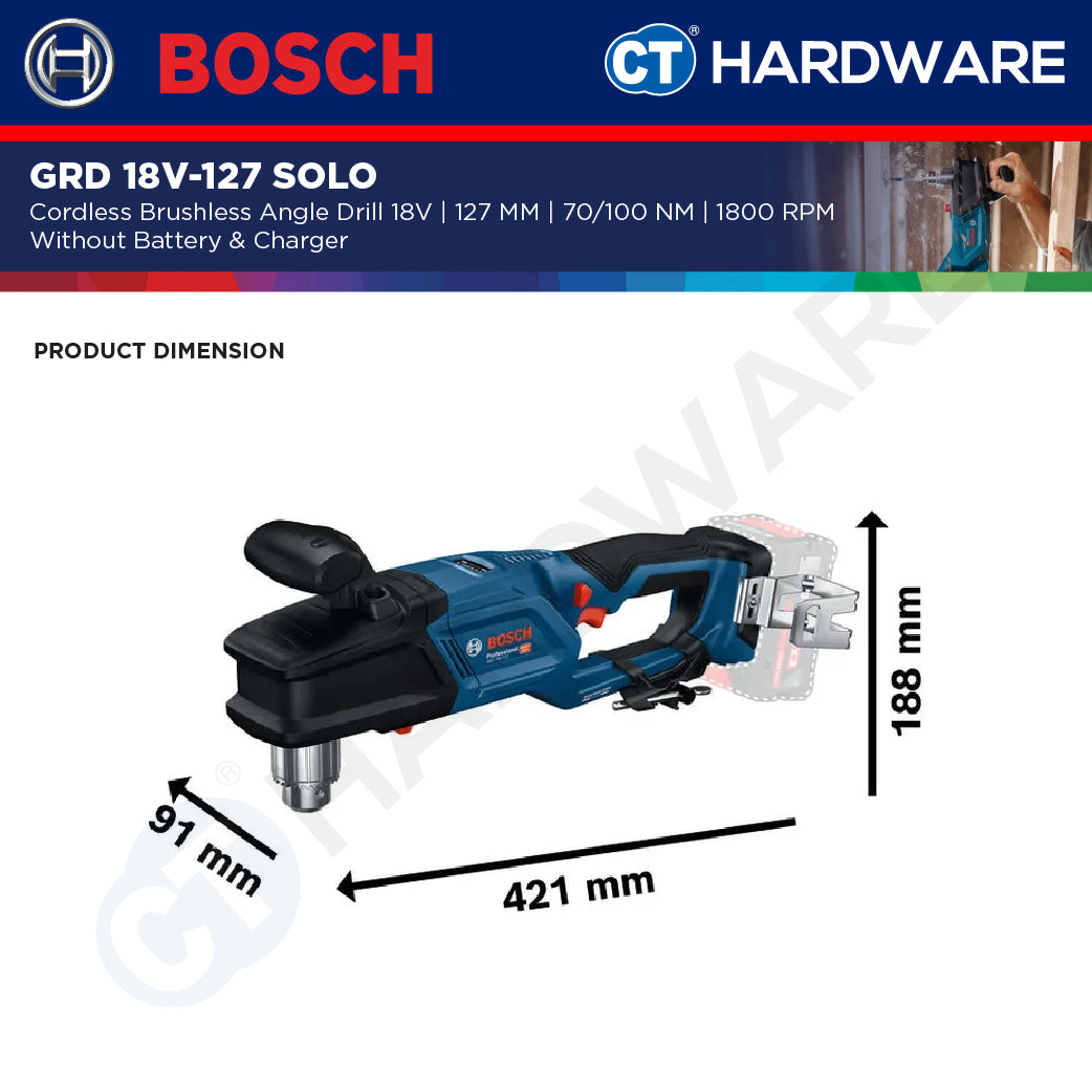 Bosch GRD 18V-127 SOLO Cordless Brushless Angle Drill 18V | 127MM | 06019N5000 Without Battery & Charger | GRD18V127SOLO
