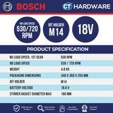 Bosch GRW 18V-160 SOLO Cordless Stirrer 18V | M14 | 530–720RPM [ GRW18V160SOLO ]