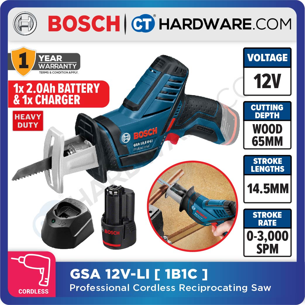 Bosch GSA 12V-LI Professional Cordless Sabre Saw 12V | SOLO | 1-Battery [06019E3081 | GSA12VLISOLO]