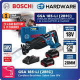 Bosch GSA 185-LI Cordless Brushless Sabre Saw 18V Without Battery & Charger, GSA185LISOLO