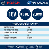 Bosch GSA 18V-24 SOLO Cordless Sabre Saw 18V | 230MM | 0–3100SPM [ GSA18V24SOLO ]
