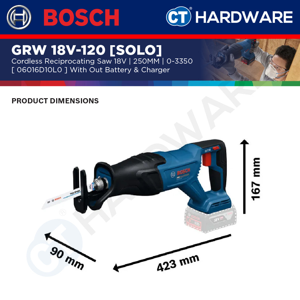 Bosch PRO GSA18V-280 Cordless Reciprocating Saw 18V 06016D10L0 (Body Only | 1-Battery | 2-Battery)