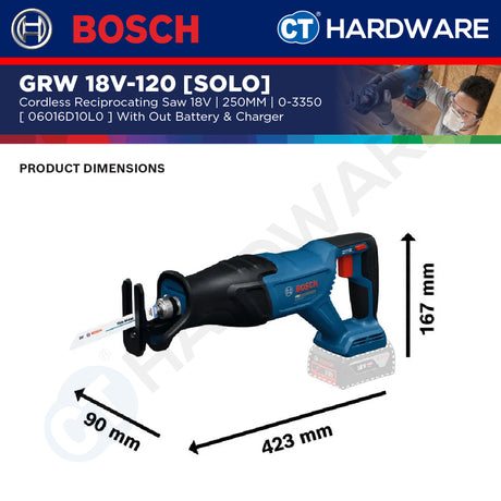 Bosch PRO GSA18V-280 Cordless Reciprocating Saw 18V 06016D10L0 (Body Only | 1-Battery | 2-Battery)