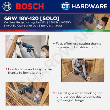 Bosch PRO GSA18V-280 Cordless Reciprocating Saw 18V 06016D10L0 (Body Only | 1-Battery | 2-Battery)