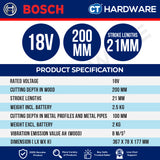 Bosch GSA 18V-LI C SOLO Professional Cordless Reciprocating Saw 18V [06016A5080 | GSA18VLICSOLO]