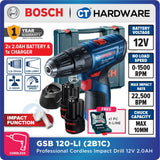 Bosch GSB 120-LI GEN 2 Professional Cordless Combi Drill 12V | Full Set | SOLO | 1-Battery [GSB120LIGEN2]