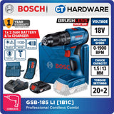 Bosch GSB 185-LI Professional Cordless Brushless Impact Drill 18V | Full Set | SOLO | 1-Battery [06019K31L2 | GSB185LI]