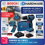 Bosch PRO GSB18V-52 Cordless Impact Drill/Driver 18V 06019S01L6 (Body Only | 1-Battery | Full Pack)