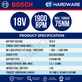 Bosch PRO GSB18V-52 Cordless Impact Drill/Driver 18V 06019S01L6 (Body Only | 1-Battery | Full Pack)