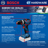 Bosch PRO GSB18V-52 Cordless Impact Drill/Driver 18V 06019S01L6 (Body Only | 1-Battery | Full Pack)