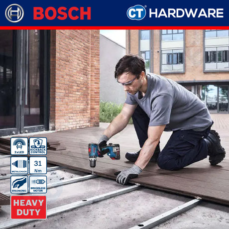 Bosch GSB18V65 Cordless Brushless Impact Drill 18V | 13 MM | 65/31NM Come with 2x 2.0Ah 18V Battery & Charger