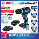 Bosch GSB 18V-90 C Professional Cordless Brushless Impact Drill 18V | SOLO | 1-Battery | 2-Battery [06019k61l0 | GSB18V90CSOLO]