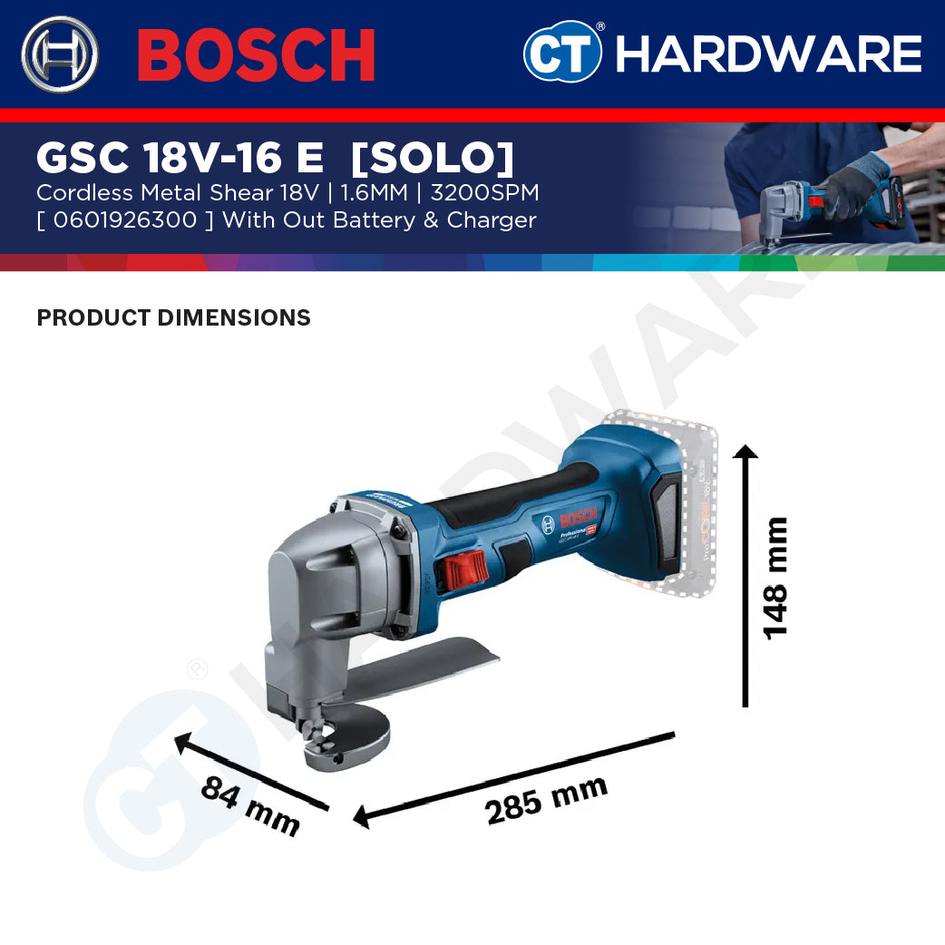 Bosch PRO GSC 18V-16 E Cordless Metal Shear 18V 0601926300 (Body Only | 1-Battery | 2-Battery)