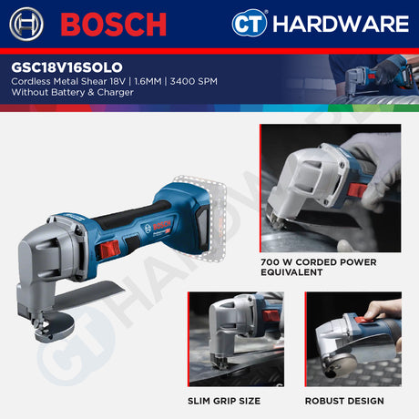 Bosch GSC18V16SOLO Cordless Metal Shear 18V | 1.6MM | 3400 SPM Without Battery & Charger [ SOLO UNIT ]