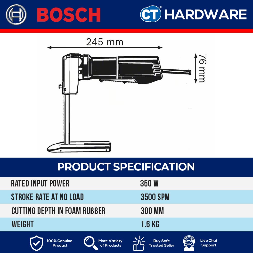 Bosch PRO GSG 300 Foam Rubber Cutter 350W Without Blade [0601575103]