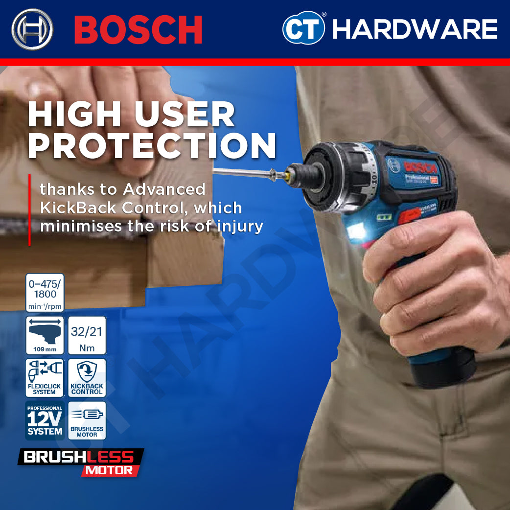 Bosch PRO GSR 12V-32 FC Cordless Screwdriver 12V 06019N7181 (Body Only | 2-Battery)
